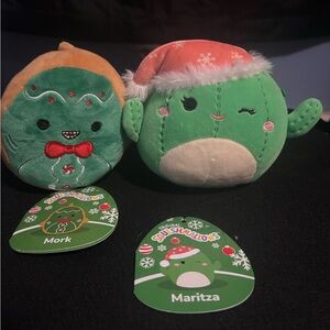 Squishmallows Holiday Plush Duo - Green and Tan